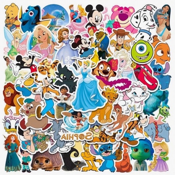 50 Disney Character Sticker Set - Multicolor - Picture 1 of 4